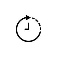 icono de reloj con flecha. tiempo completo. estilo de icono de línea. conveniente para el icono de negocios. diseño simple editable. vector de plantilla de diseño