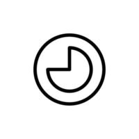 Timer icon. circle with semi circle. line icon style. suitable for business icon. simple design editable. Design template vector