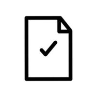 Document icon with check mark. line icon style. suitable for document check completed icon. simple design editable. Design template vector