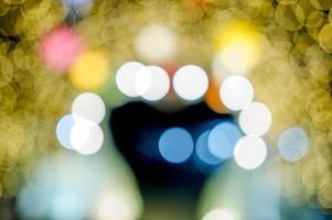 Colorful lights On New Year's Day, Bokeh circle lights, background image with copy space. photo