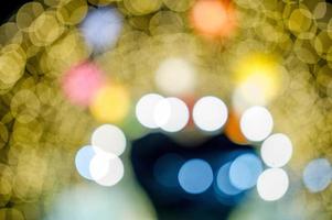 Colorful lights On New Year's Day, Bokeh circle lights, background image with copy space. photo