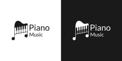 vector de diseño de logotipo de música de piano