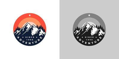 mountain adventure logo design vector