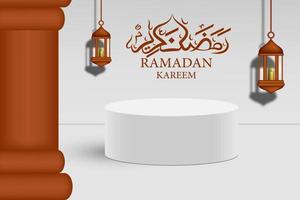 podio realista para ramadan kareem vector 3d