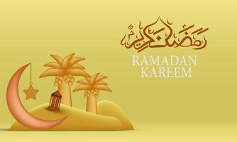 realistic background ramadan kareem 3D vector