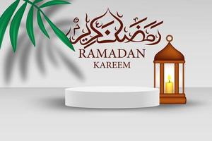 realistic podium background ramadan concept 3D vector