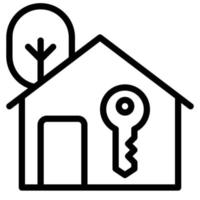 ilustración de vector de icono de llave de casa.