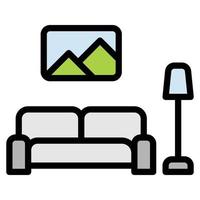 ilustración de vector de icono de sala de estar.