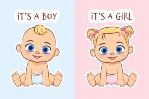 Baby Boy And Girl Vector Art, Icons, And Graphics For Free Download