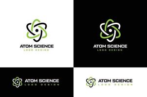 concepto de diseño de logotipo de ciencia atómica vector