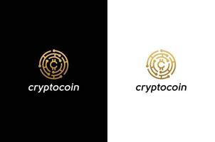 moneda criptográfica o un logotipo e icono de moneda criptográfica vector