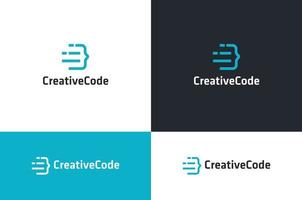 diseño de logotipo de codificación o diseño de iconos para desarrolladores web vector