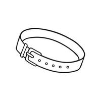 Hand drawn Pet collar doodle. Accessory for dogs and cats in sketch style. Vector illustration isolated on white background.