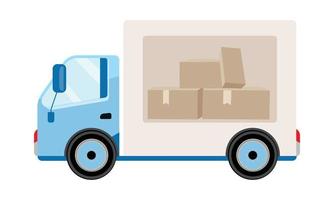 Vehicle for packages delivery semi flat color vector object