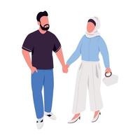 Couple wearing outfits for perfect dating semi flat color vector characters