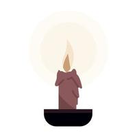 Melting brown candle semi flat color vector object