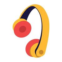 Wireless headphones semi flat color vector object