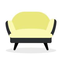 Upholstered armchair semi flat color vector object