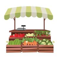 Vegetable stand semi flat color vector object