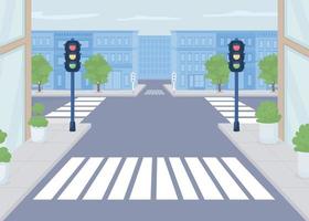 Pedestrian Crossing Road Sign Vector Illustration Stock