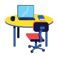 Creating workspace at home semi flat color vector object