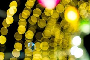 Colorful lights On New Year's Day, Bokeh circle lights, background image with copy space. photo