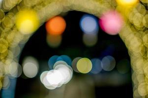 Colorful lights On New Year's Day, Bokeh circle lights, background image with copy space. photo