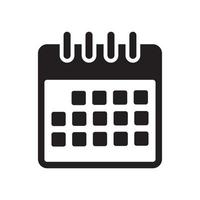 fecha del calendario, negocio de notas de fecha, plantilla de icono de evento de oficina color negro editable. ilustración de vector plano de símbolo de fecha de calendario para diseño gráfico y web.