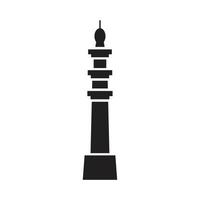 Mosque minaret icon template black color editable. Mosque minaret icon symbol Flat vector illustration for graphic and web design.