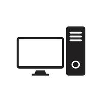 Computer Icon template black color editable. Computer Icon symbol Flat vector illustration for graphic and web design.