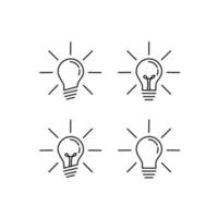 Light Bulb line icon vector, isolated on white background. Idea sign, solution, thinking concept. Lighting Electric lamp. Electricity, shine. Trendy Flat style for graphic design, Web site, UI. EPS vector