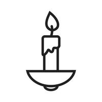 Burning candle in candle stick line icon template black color editable. candle stick line icon symbol Flat vector illustration for graphic and web design.