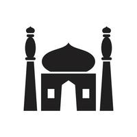 plantilla de icono de mezquita color negro editable. ilustración de vector plano de símbolo de icono de mezquita para diseño gráfico y web.