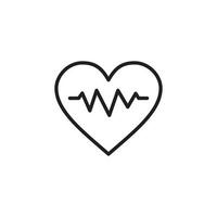 la plantilla de icono de corazón y cardiograma es editable en color negro. el corazón y el cardiograma icono símbolo ilustración vectorial plana para diseño gráfico y web. vector