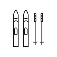 Skis icon template black color editable.  Skis icon symbol Flat vector illustration for graphic and web design.