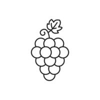 plantilla de icono de vector de uvas color negro editable. uvas vector icono símbolo plano vector ilustración para diseño gráfico y web.