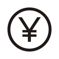 icono de signo de yen, vector de yen.