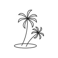 plantilla de icono de palmera color negro editable. Ilustración de vector plano de símbolo de icono de palmera para diseño gráfico y web.