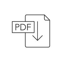 descargar plantilla de icono de pdf editable en color negro. descargar pdf icono símbolo vector plano signo aislado sobre fondo blanco. ilustración de vector de logotipo simple para diseño gráfico y web.