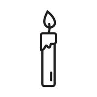 Burning candle in candle stick line icon template black color editable. candle stick line icon symbol Flat vector illustration for graphic and web design.