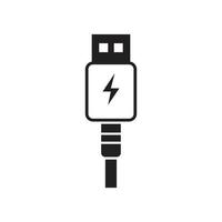 WebUSB charge icon template black color editable. USB charge icon symbol Flat vector illustration for graphic and web design.