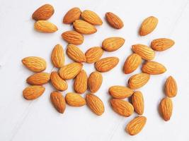 Top view of almond seed isolated on white background. photo
