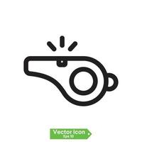 Whistle icon in line style. For your design, logo. Vector illustration. Editable Stroke.