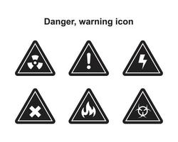 Danger, Warning Icon template black color editable. Danger, Warning Icon symbol Flat vector illustration for graphic and web design.