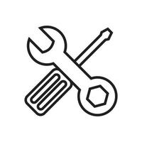 Wrench and screwdriver flat Icon template black color editable. Wrench and screwdriver flat Icon symbol Flat vector illustration for graphic and web design.