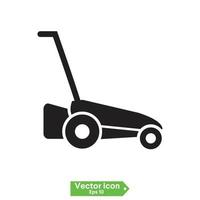 lawn mower icon. The lawn mower icon. Grass symbol. Flat Vector illustration