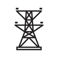 torre eléctrica, plantilla de icono de línea eléctrica aérea color negro editable. torre eléctrica, línea de alimentación aérea icono símbolo ilustración vectorial plana para diseño gráfico y web. vector