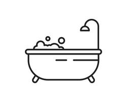 plantilla de icono de bañera editable en color negro. Ilustración de vector plano de símbolo de icono de bañera para diseño gráfico y web.