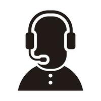 telemarketers icon, Customer Service Icon User With Headphone. vector