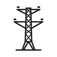 torre eléctrica, plantilla de icono de línea eléctrica aérea color negro editable. torre eléctrica, línea de alimentación aérea icono símbolo ilustración vectorial plana para diseño gráfico y web. vector